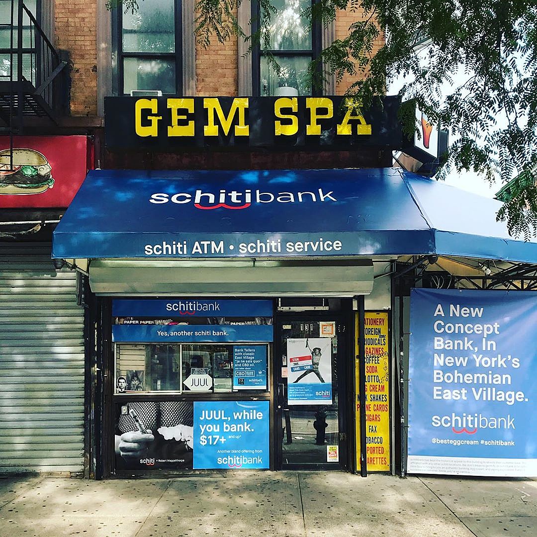 Gem Spa has become “Schitibank” ahead of cash mob Saturday