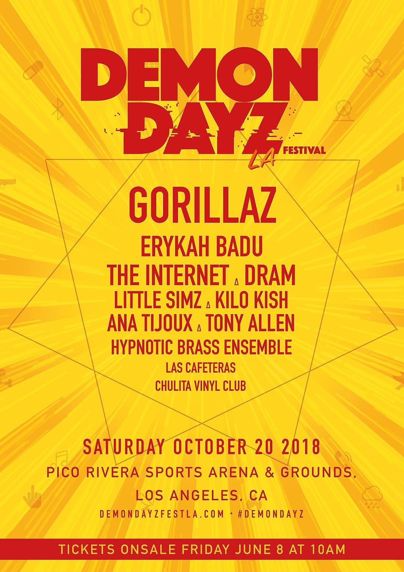 Gorillaz announce Demon Dayz LA lineup (Erykah Badu, The Internet, DRAM, more)