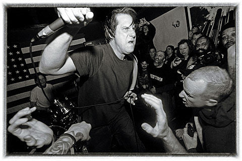 Negative Approach touring with Child Bite; Austerity Program giving powerpoint presentation at KEN mode show