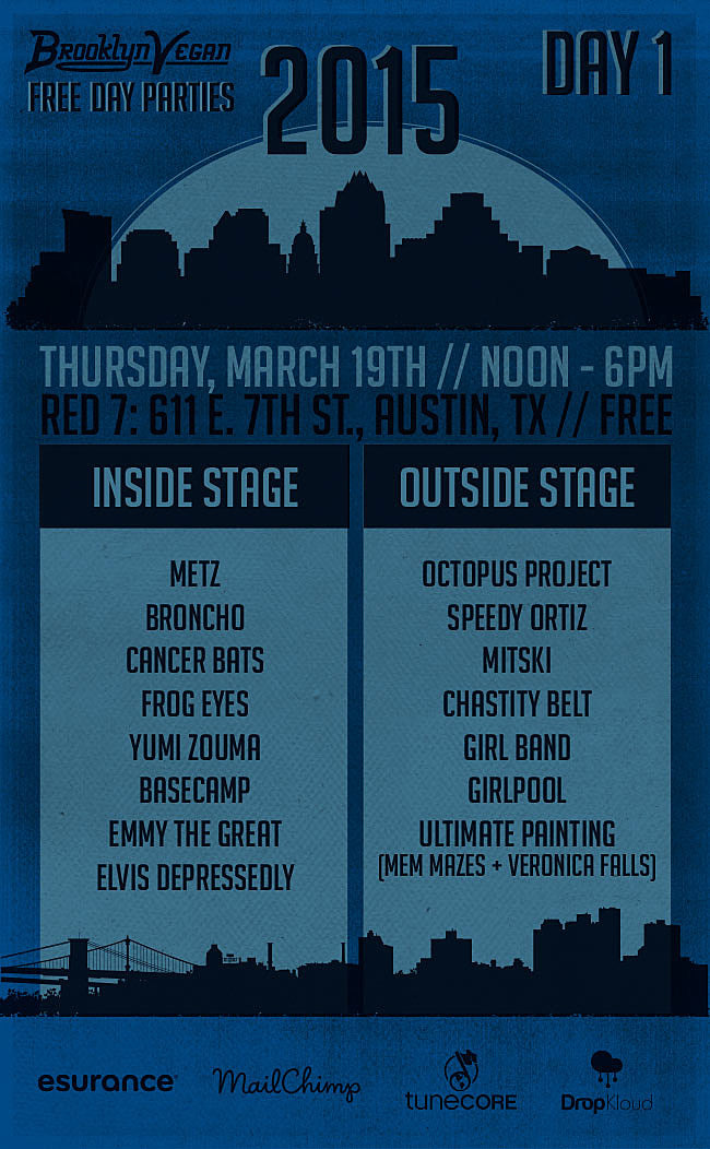 BrooklynVegan free SXSW day shows at Red 7 on Thursday, Friday and Saturday (full lineups)
