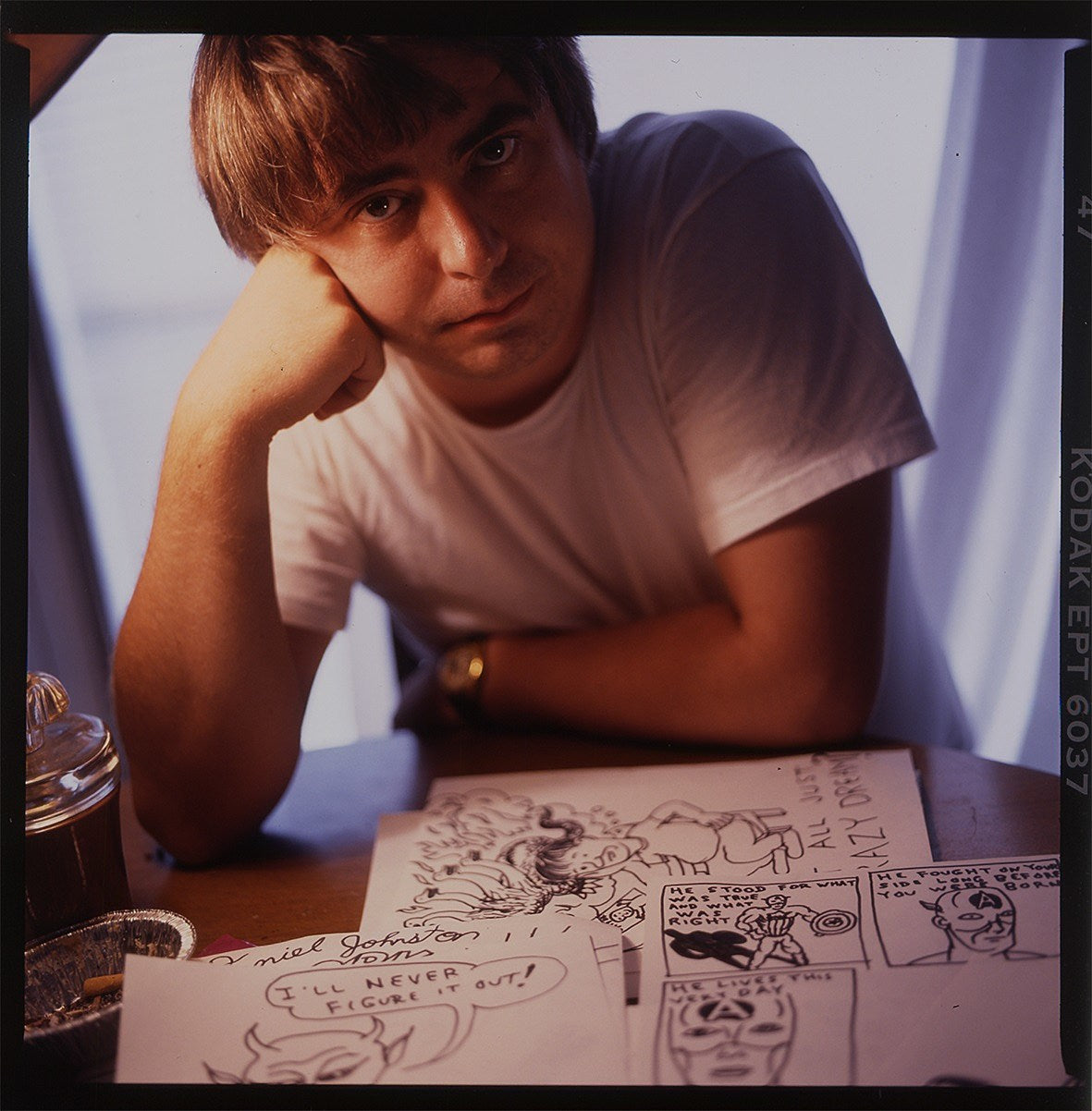Daniel Johnston drawings on display at Electric Lady Studios for Outsider Art Fair