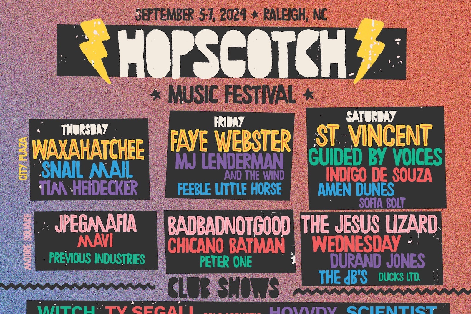 Hopscotch 2024 lineup: Waxahatchee, St. Vincent, Faye Webster, dB’s, Jesus Lizard, GBV, Wednesday, more
