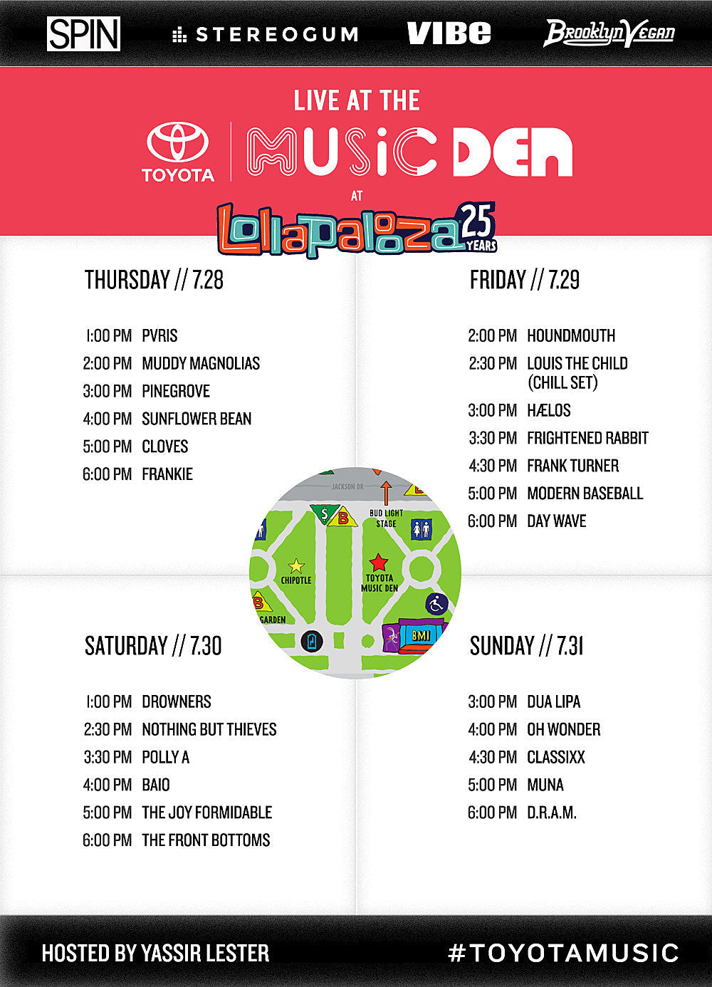 BrooklynVegan at lollapalooza 2016 (Toyota Music Den schedule)