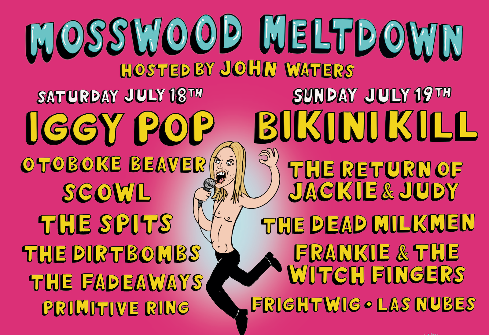Mosswood Meltdown 2026 has Iggy Pop, Bikini Kill, Fred Armisen & Sleater-Kinney’s Ramones cover band, more