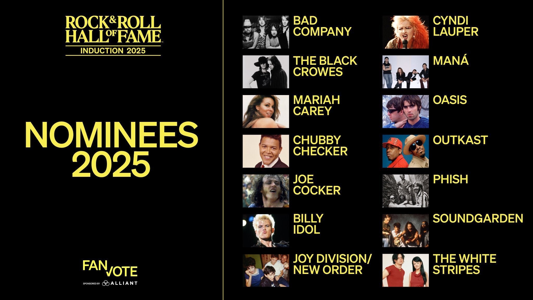 Rock & Roll Hall of Fame 2025 nominees: OutKast, Phish, Oasis, White Stripes & more