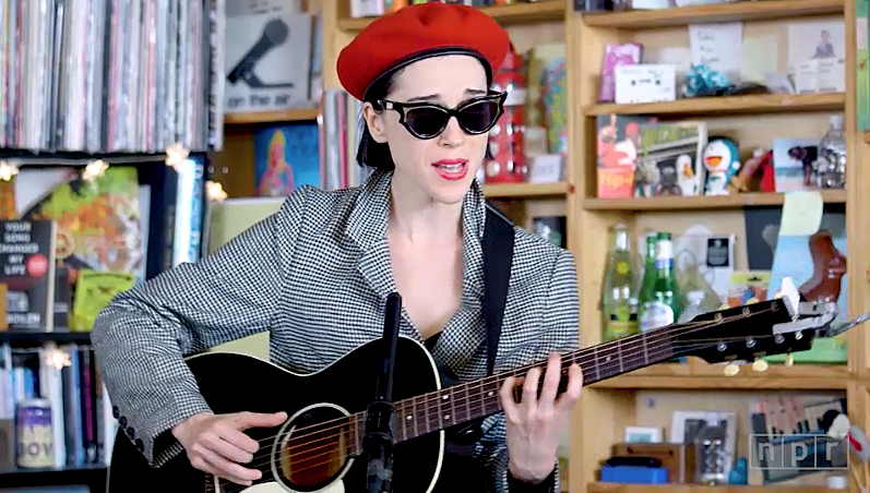 watch St. Vincent play ‘MASSEDUCTION’ songs acoustic for NPR’s Tiny Desk