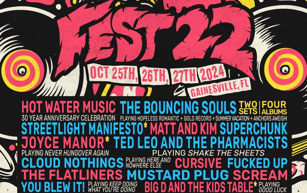 The Fest 2024 has full-album sets by Bouncing Souls, Joyce Manor, Cloud Nothings, You Blew It!, Ted Leo, Big D & more