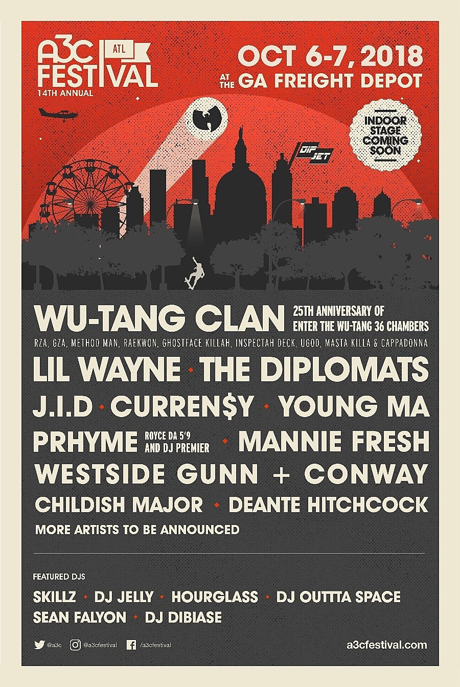 A3C Fest 2018 lineup (Wu-Tang, Lil Wayne, Dipset, Young M.A, PRhyme, JID, more)
