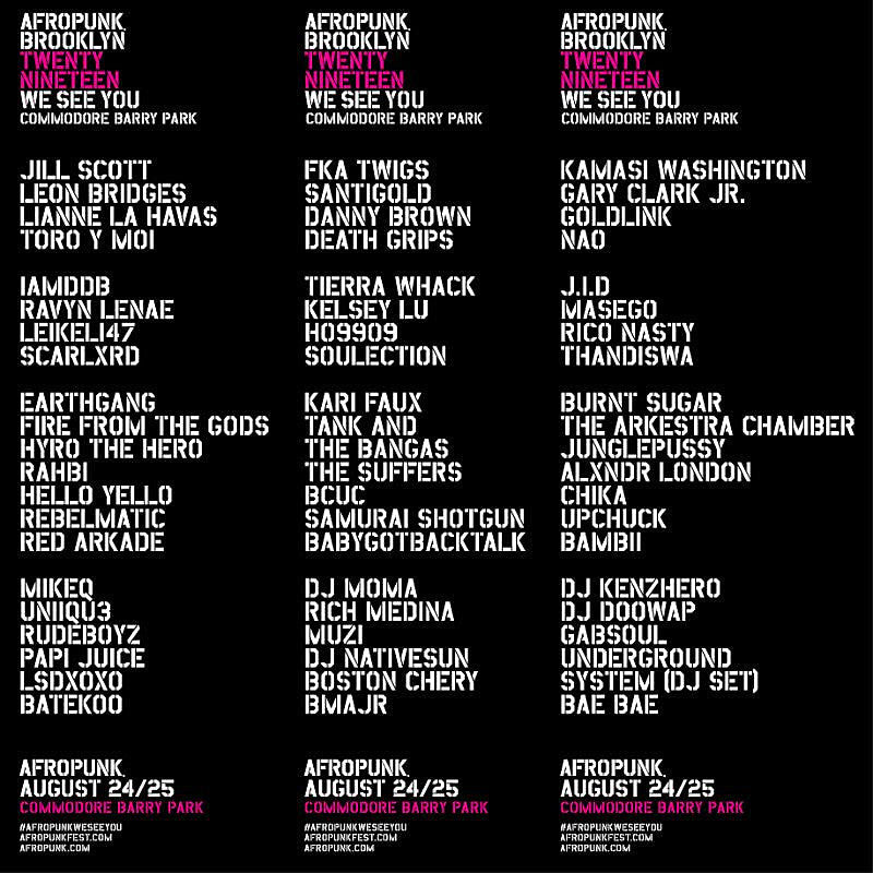 Afropunk Brooklyn 2019 lineup (Jill Scott, FKA twigs, Kamasi, Gary Clark Jr, more)