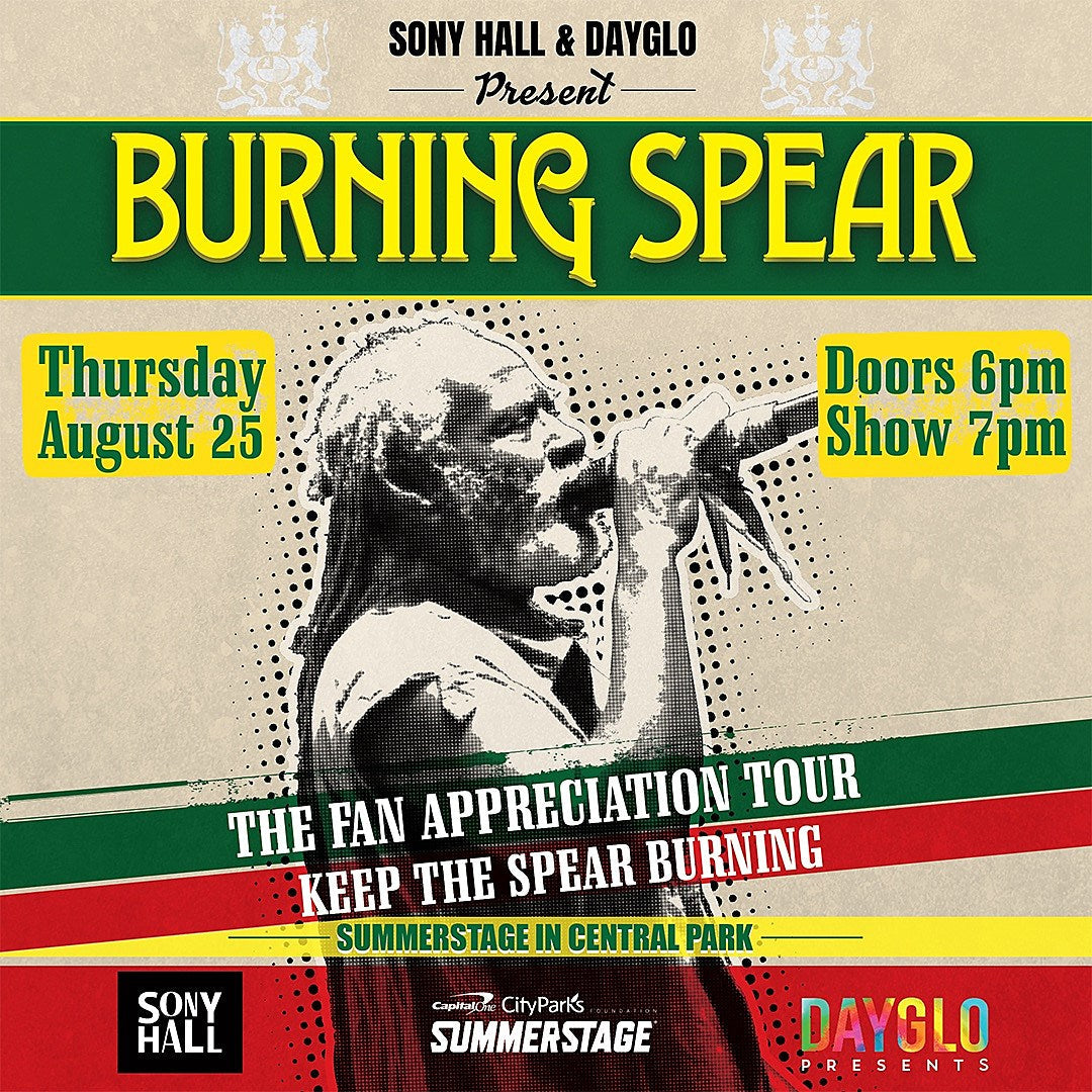 Burning Spear touring US, playing SummerStage in Central Park