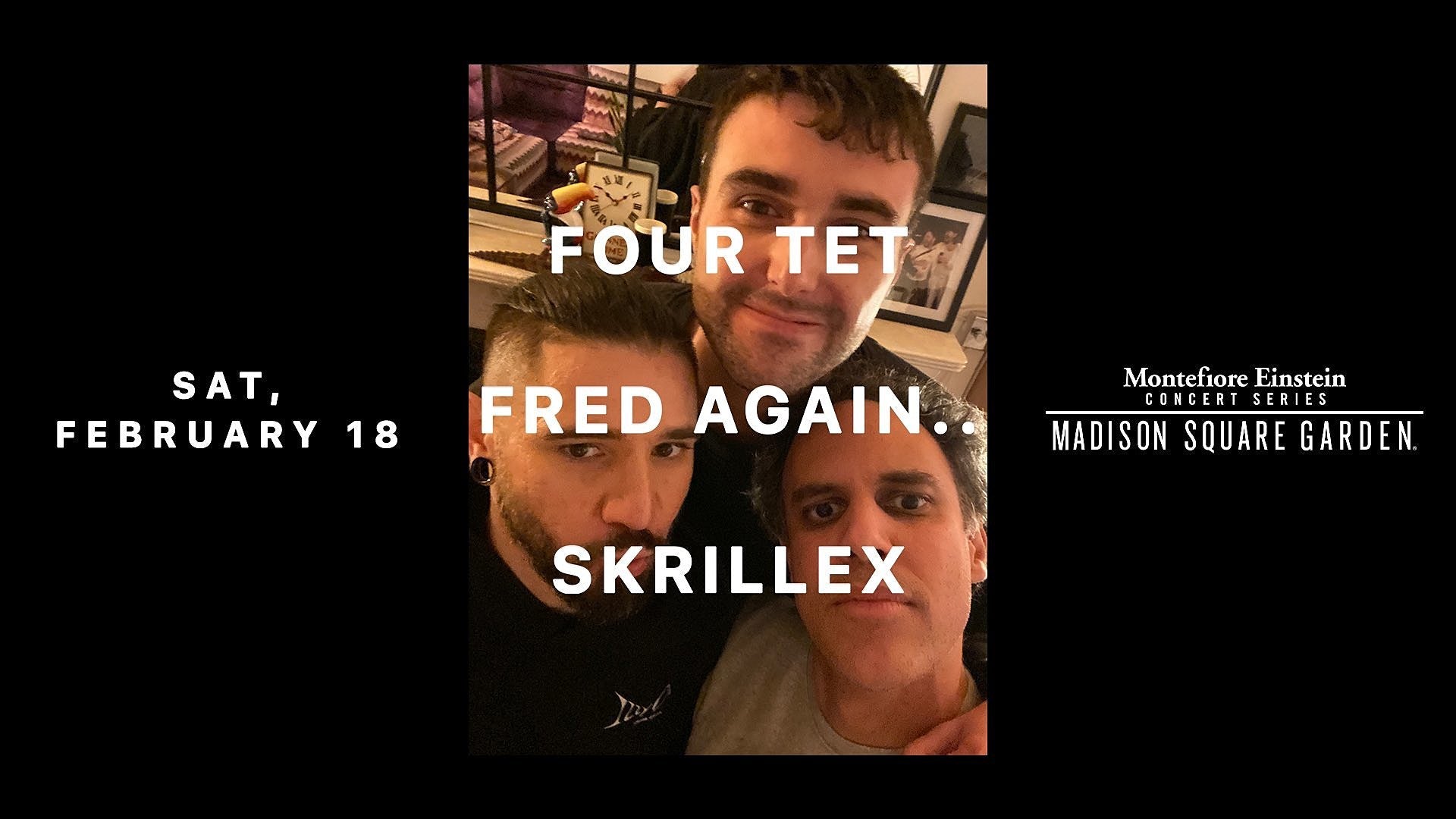Skrillex announces MSG show with Four Tet & Fred again.., reveals guests for new album