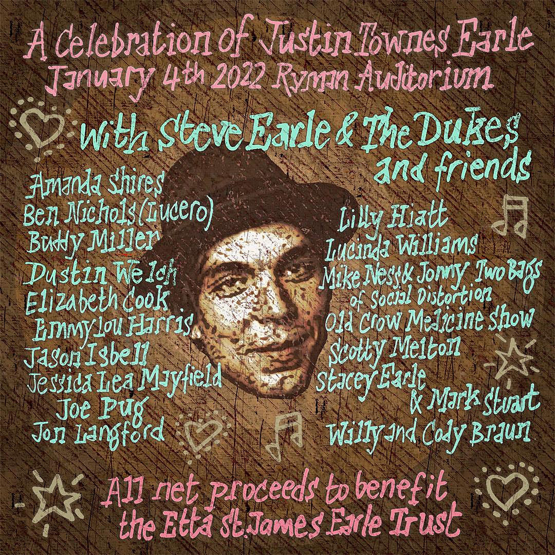 Steve Earle, Lucinda Williams, Jason Isbell & more playing Justin Townes Earle tribute