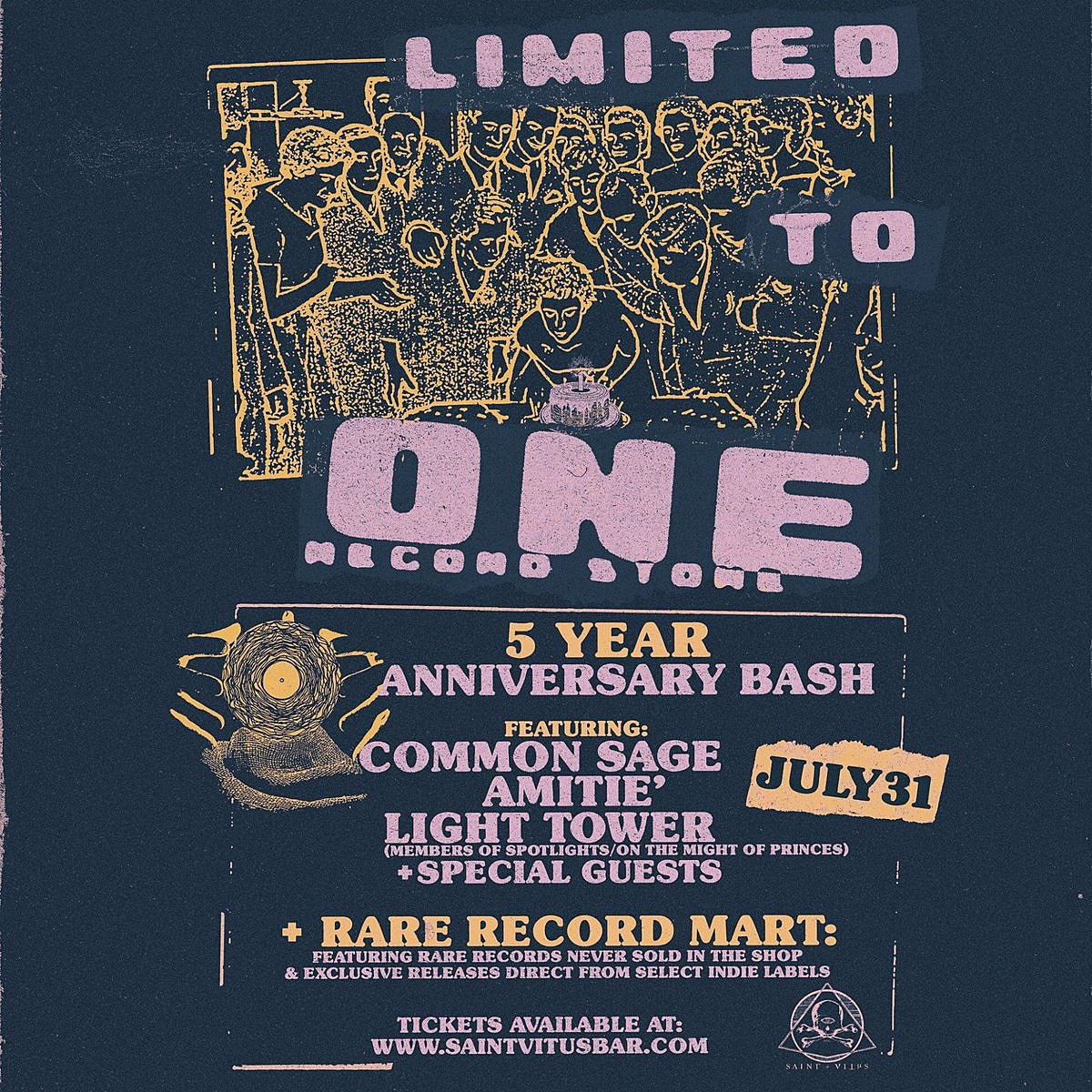 Limited to One record store celebrating 5 Years at Brooklyn show with rare record mart (Ryley Walker just added)