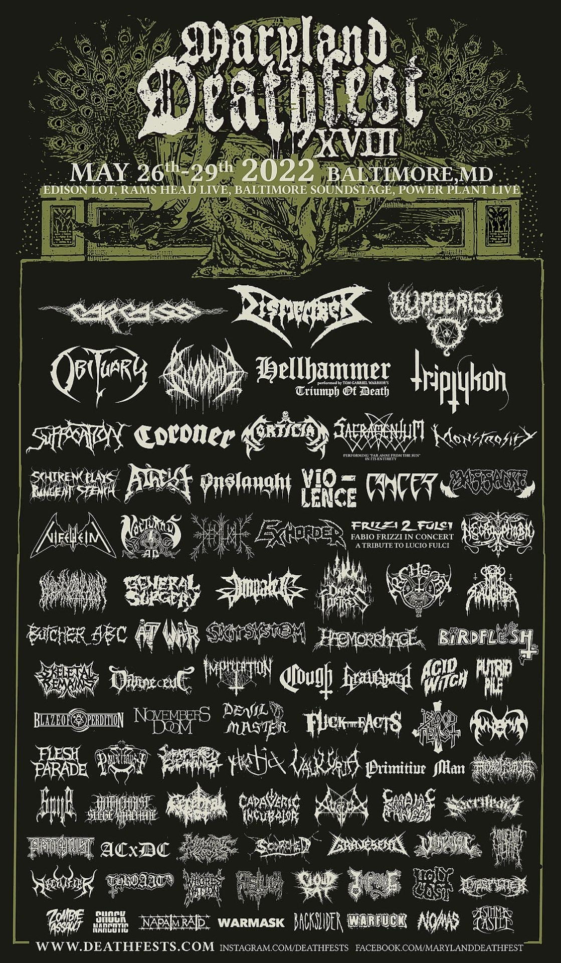 Maryland Deathfest 2022 adds Carcass, Triumph of Death, Triptykon & more