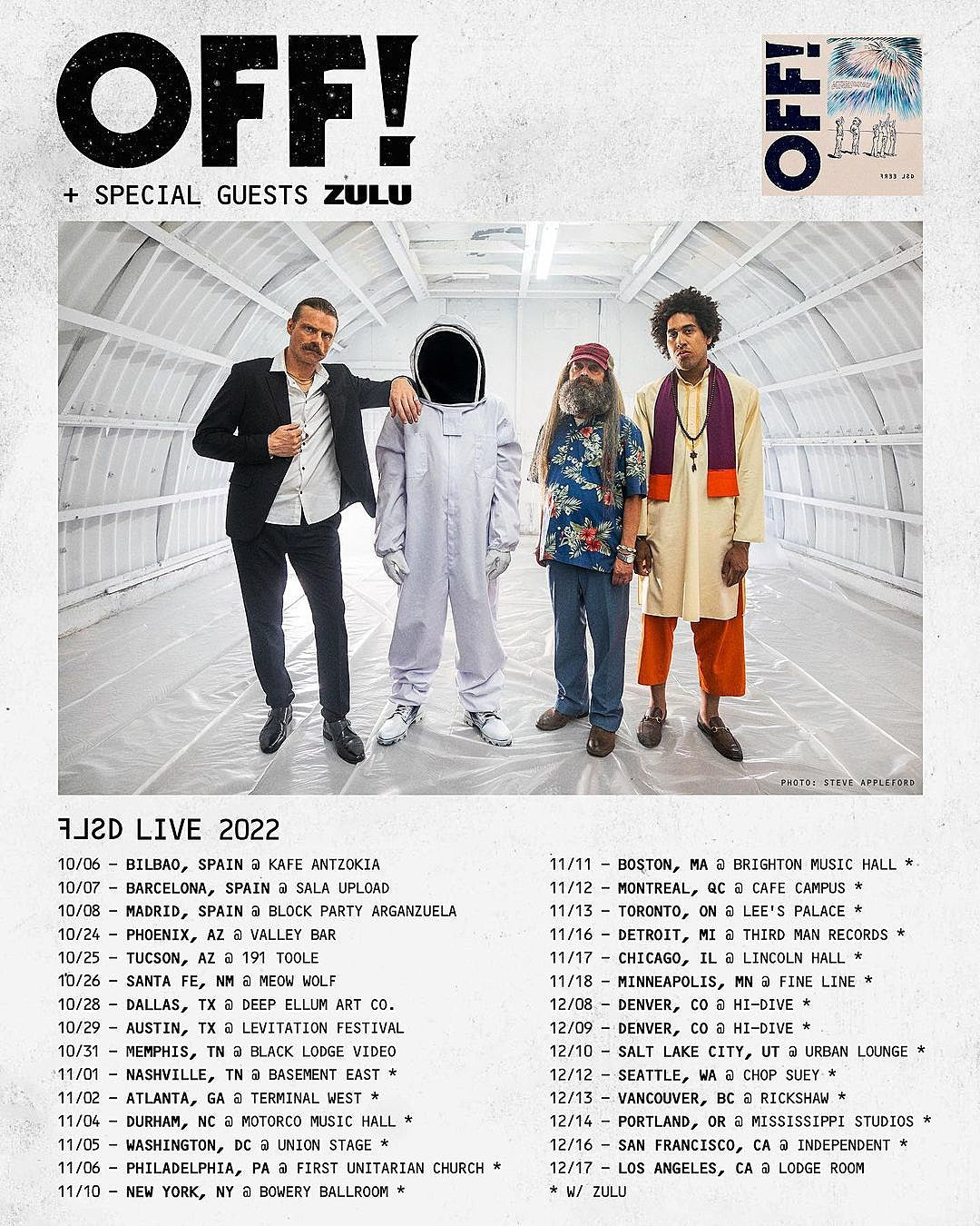 OFF! postpone first leg of North American tour following drummer’s hospitalization