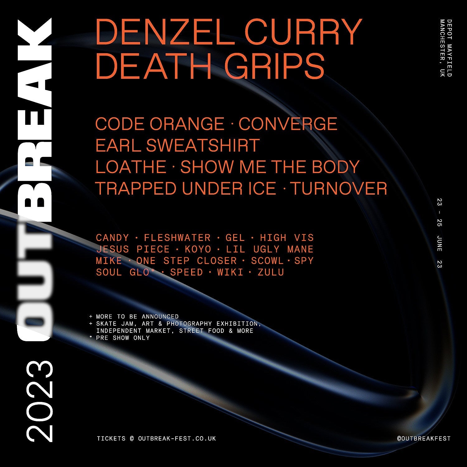 Outbreak Fest 2023 initial lineup: Denzel Curry, Death Grips, Converge, Trapped Under Ice & more
