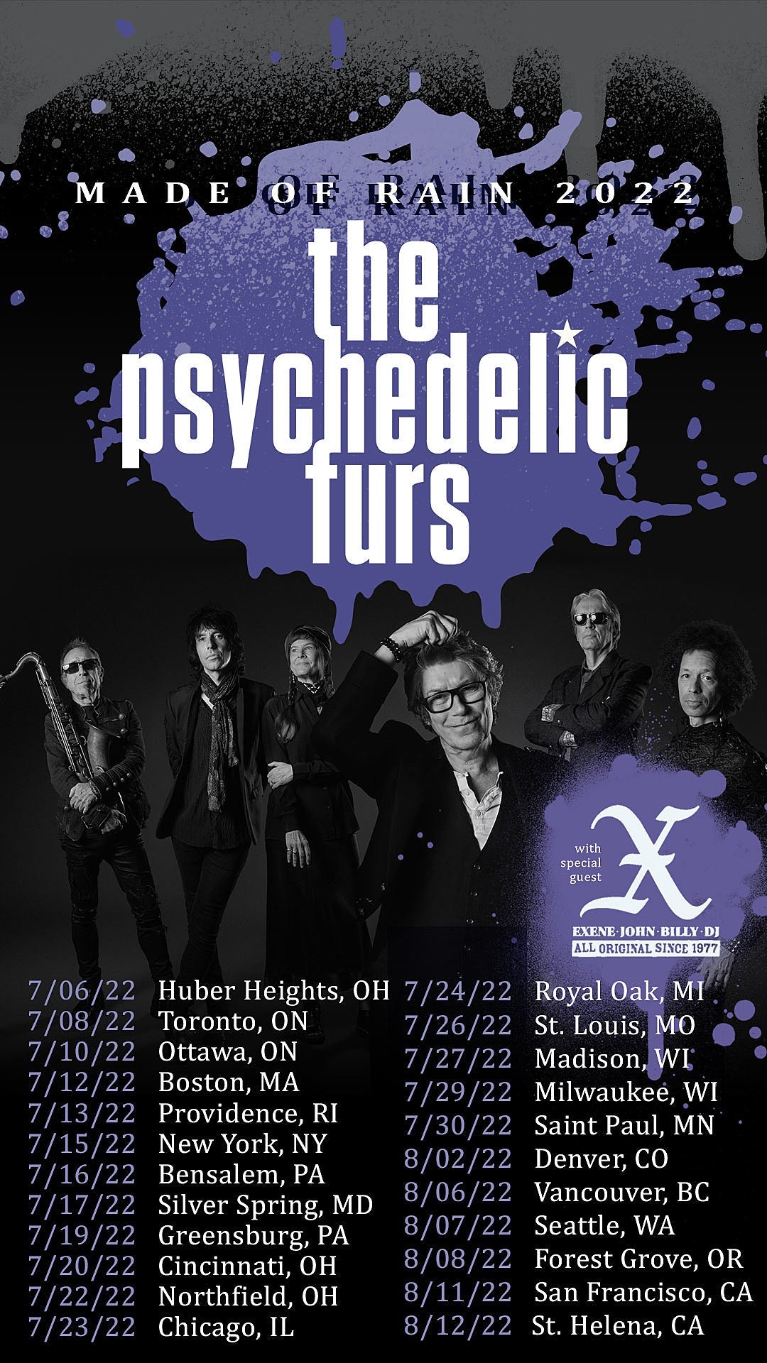 Psychedelic Furs and X touring this summer (BV presale for NYC show)