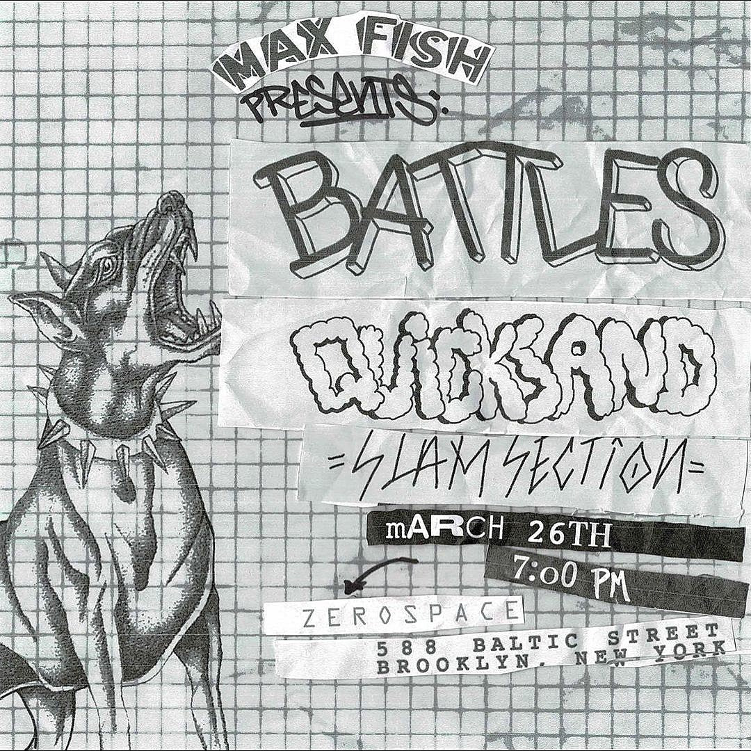 Quicksand & Battles playing Max Fish party in Brooklyn