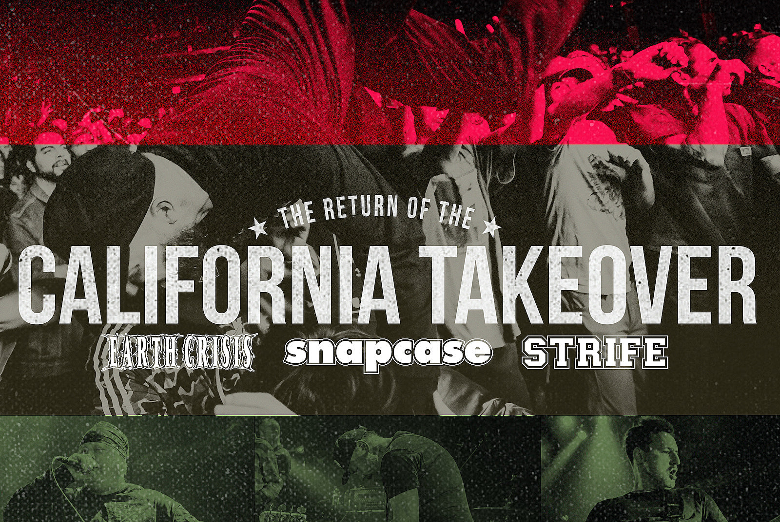 Earth Crisis, Snapcase & Strife prep ‘Return of the California Takeover’ (olive vinyl, streams)