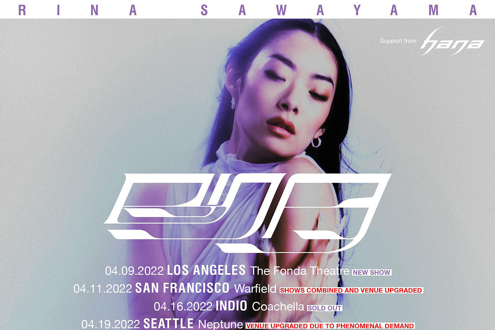 Rina Sawayama adds dates to North American tour
