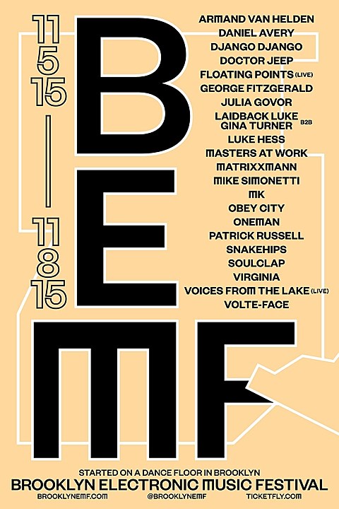 Brooklyn Electronic Music Festival 2015 lineup (MK, George FitzGerald, Django Django, Voices from the Lake & more)