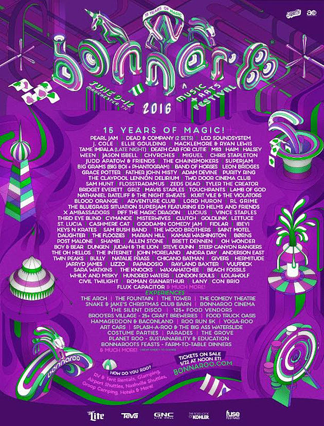 Bonnaroo announces official 2016 lineup