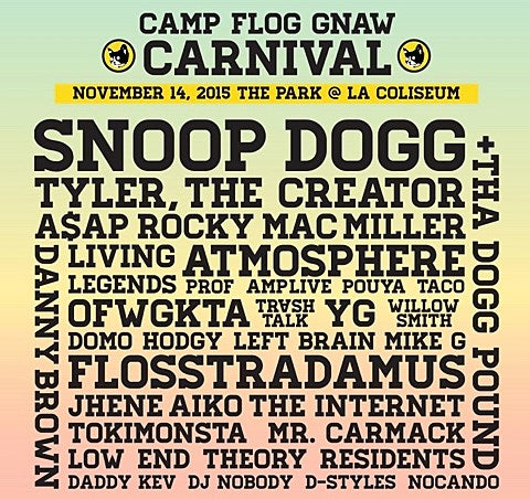 OFWGKTA, Snoop Dogg & Tha Dogg Pound, A$AP Rocky, Danny Brown, Trash Talk & more playing Camp Flog Gnaw