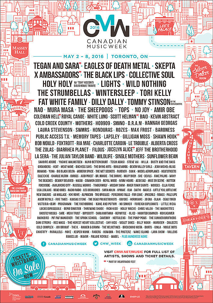 Canadian Music Week announces 2016 schedule, including BV / M for Montreal showcase w/ Duchess Says & more