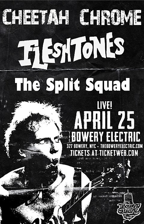 Cheetah Chrome, Split Squad (mem Blondie) & Fleshtones schedule show; Max’s Kansas City celebrating 50 years
