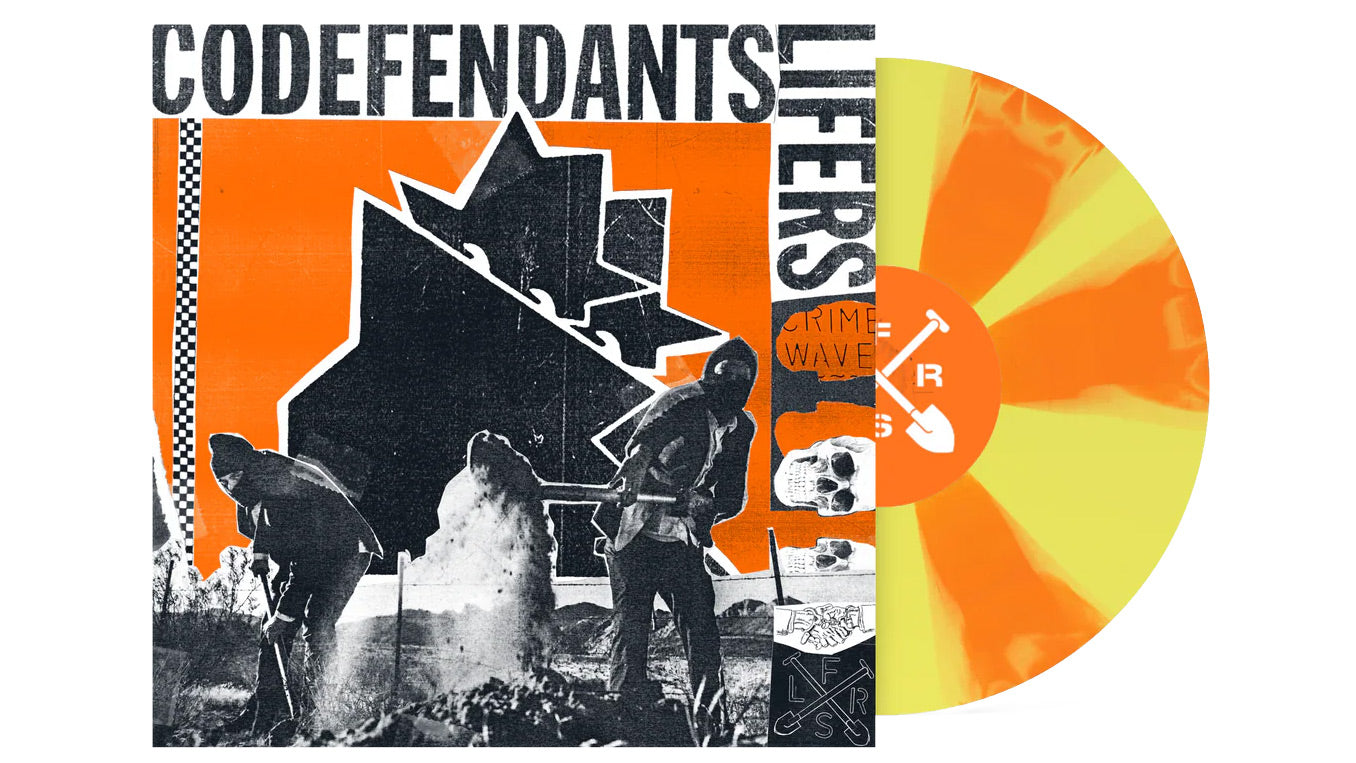New exclusive vinyl: Codefendants (Fat Mike, Get Dead, Ceschi) ‘Lifers’ canary yellow & tangerine LP