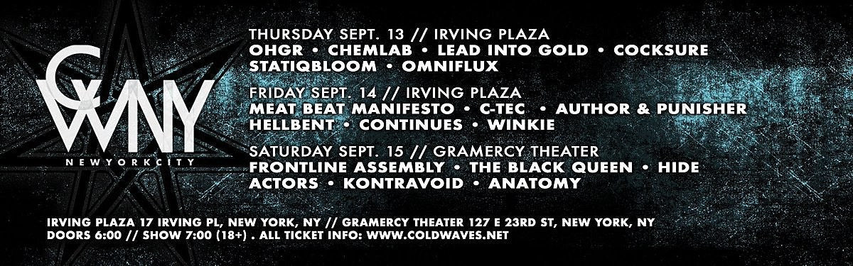 Cold Waves festival announces 2018 NYC, Chicago & L.A. lineups (Meat Beat Manifesto, Frontline Assembly, more)