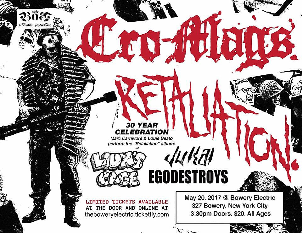 Cro-Mags, 2/3 of Carnivore (playing ‘Retaliation’), more playing BNB pre-show