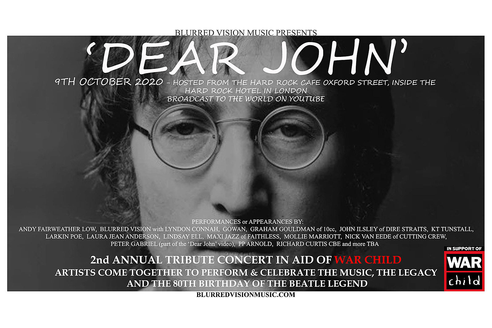 John Lennon 80th birthday tribute ft. Peter Gabriel & more to stream live