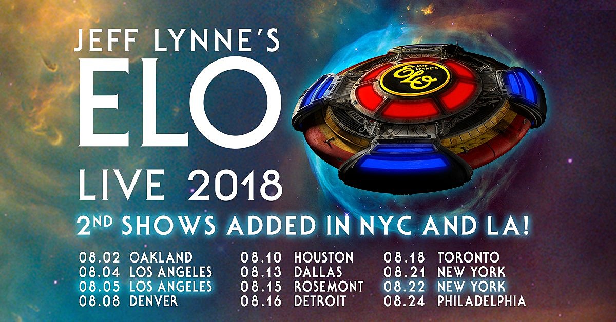 Jeff Lynne’s ELO adds additional NYC & L.A. shows to 2018 tour
