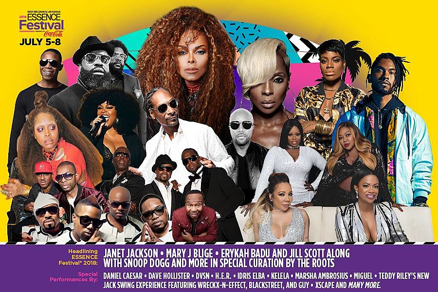 Essence Festival 2018 lineup (Janet Jackson, Mary J. Blige, Erykah Badu, more)