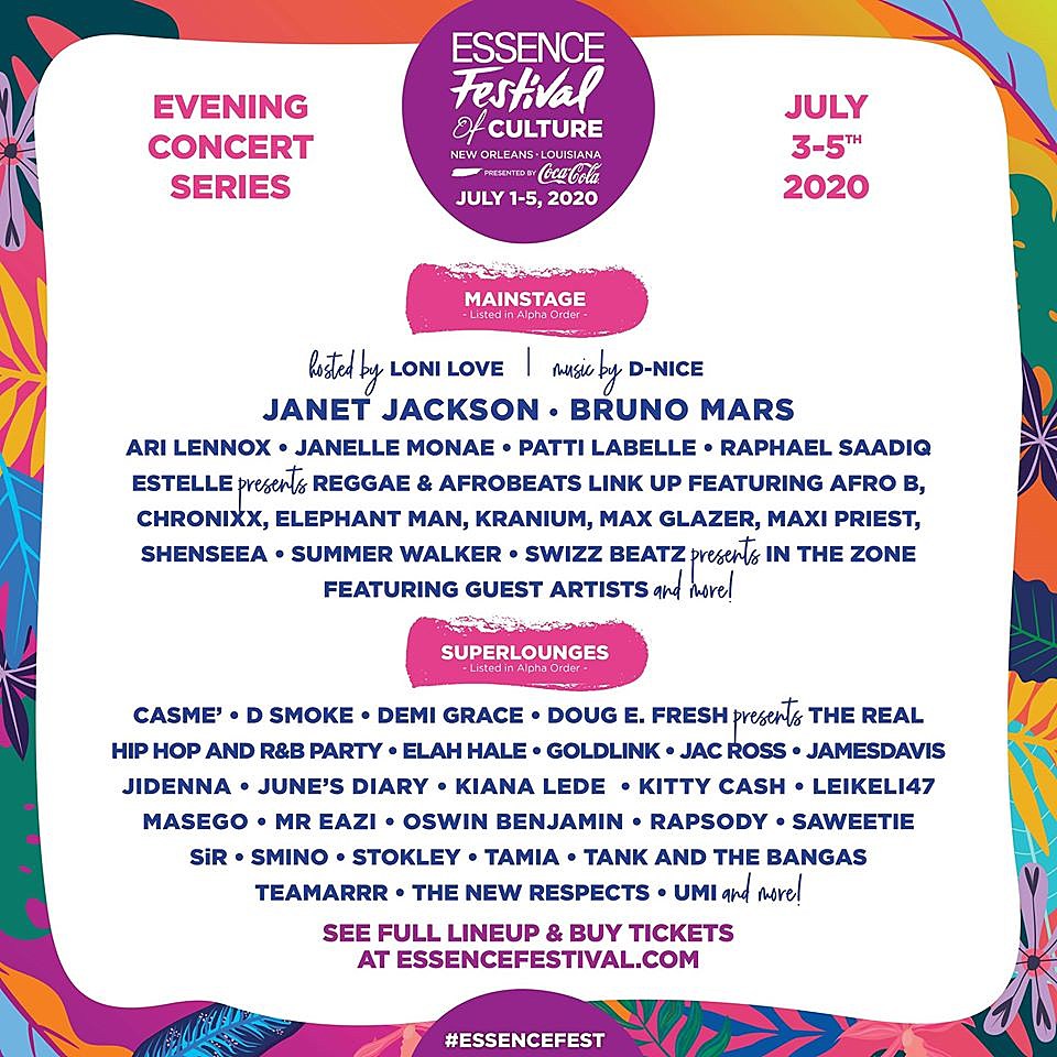 Essence Fest 2020 lineup (Janet Jackson, Janelle Monae, Patti LaBelle & more)