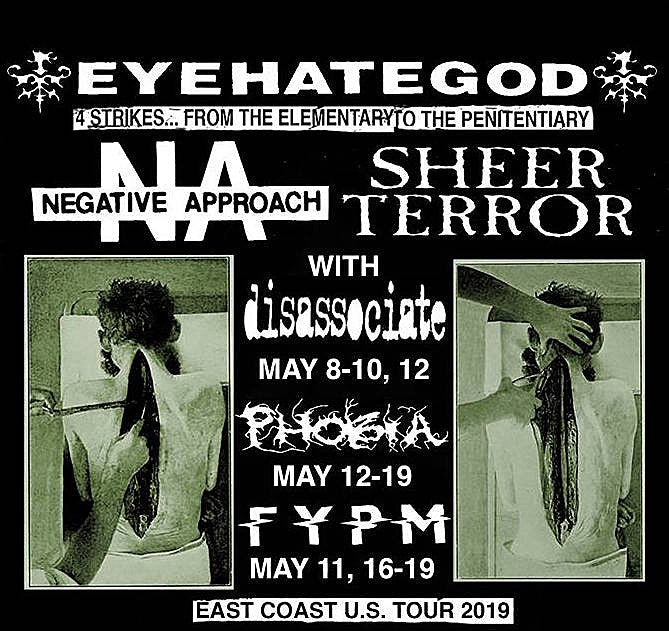 Eyehategod, Negative Approach & Sheer Terror announce more tour dates