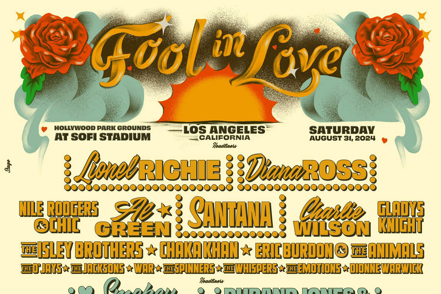 Fool In Love 2024 lineup (Lionel Richie, Diana Ross, Nile Rodgers & Chic, Al Green, George Clinton, more)