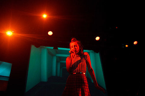Glasser and Jonathan Turner performing new audio-visual piece ‘Charge’ at The Kitchen