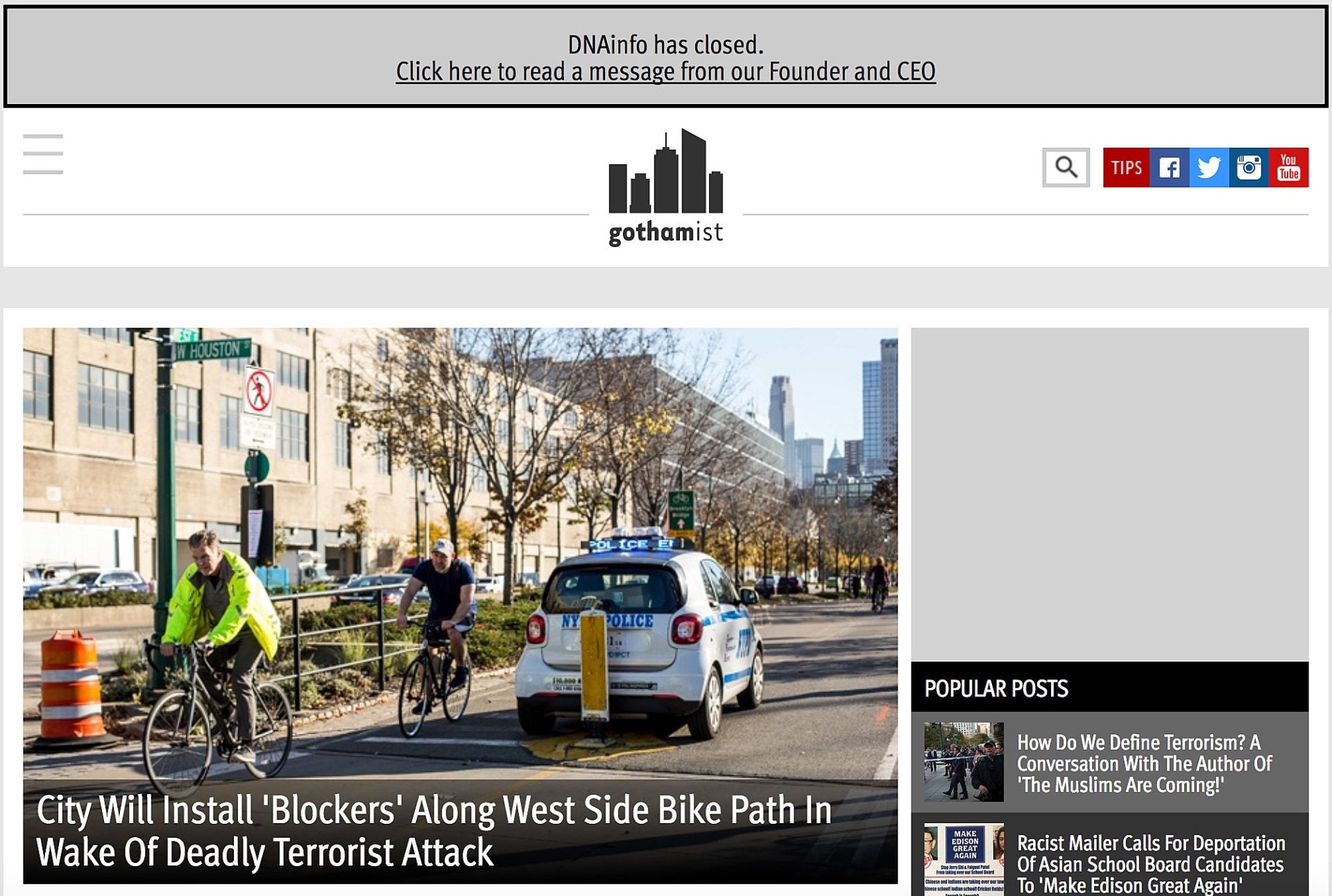 Gothamist & DNAInfo back online; Jen & Jake post ‘Thank You’ letter
