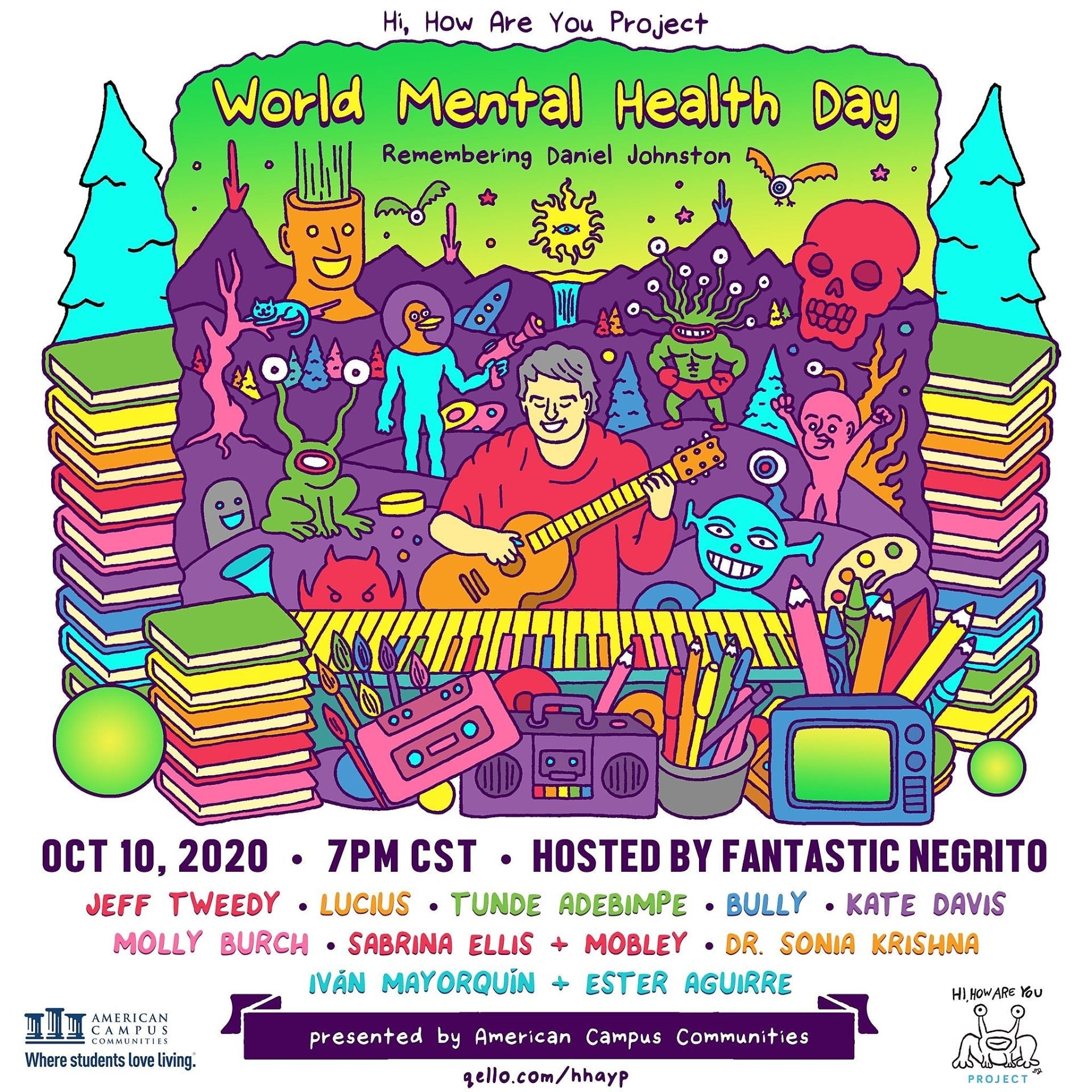 Jeff Tweedy, Lucius, Bully & more playing Daniel Johnston tribute for World Mental Health Day