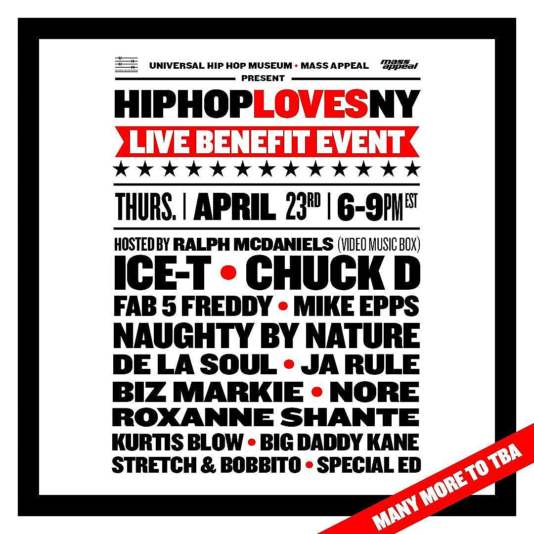 Ice-T, Chuck D, De La Soul & more appearing on Hip Hop Loves NY livestream