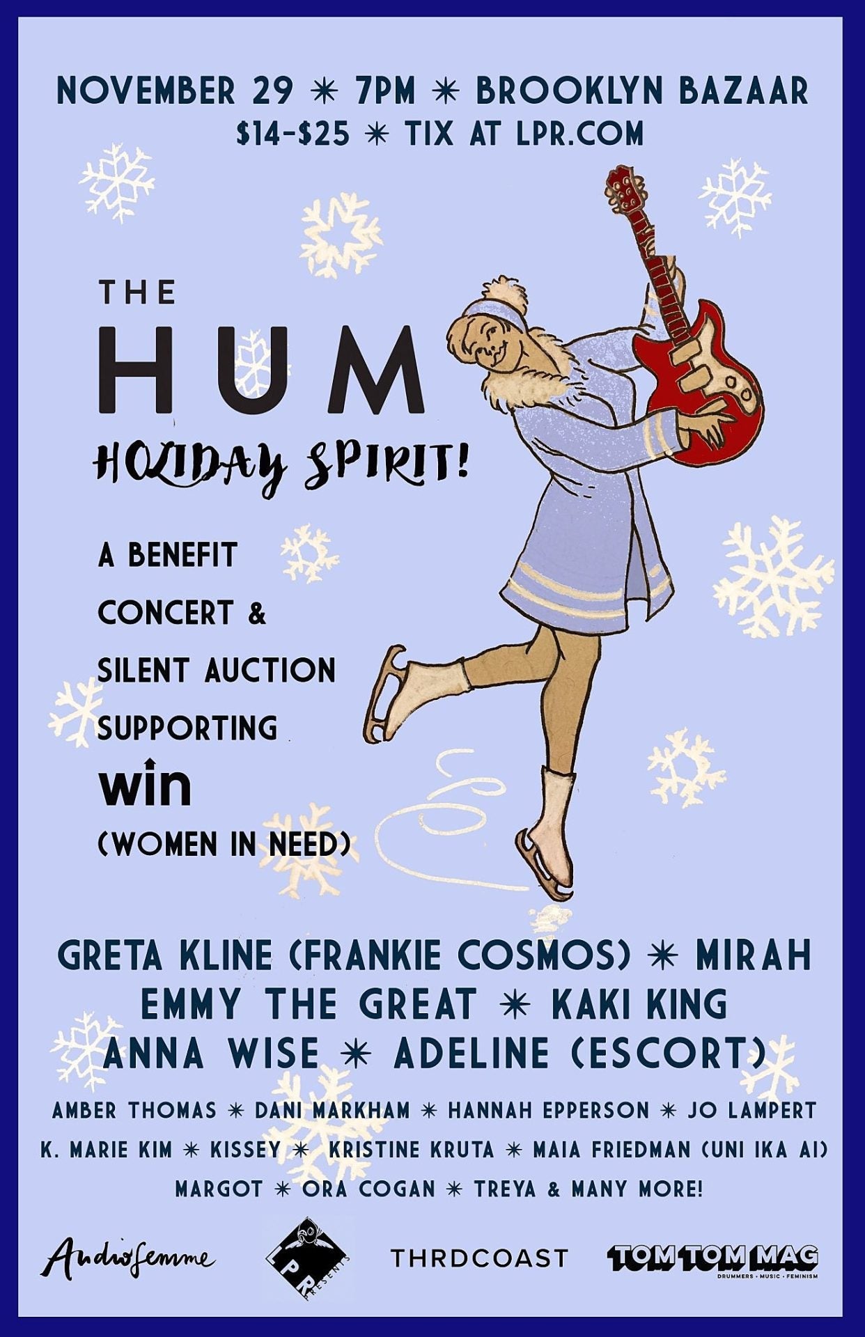 The Hum returns w/ Greta Kline, Mirah, Emmy the Great, Kaki King (who plays a Planned Parenthood benefit)