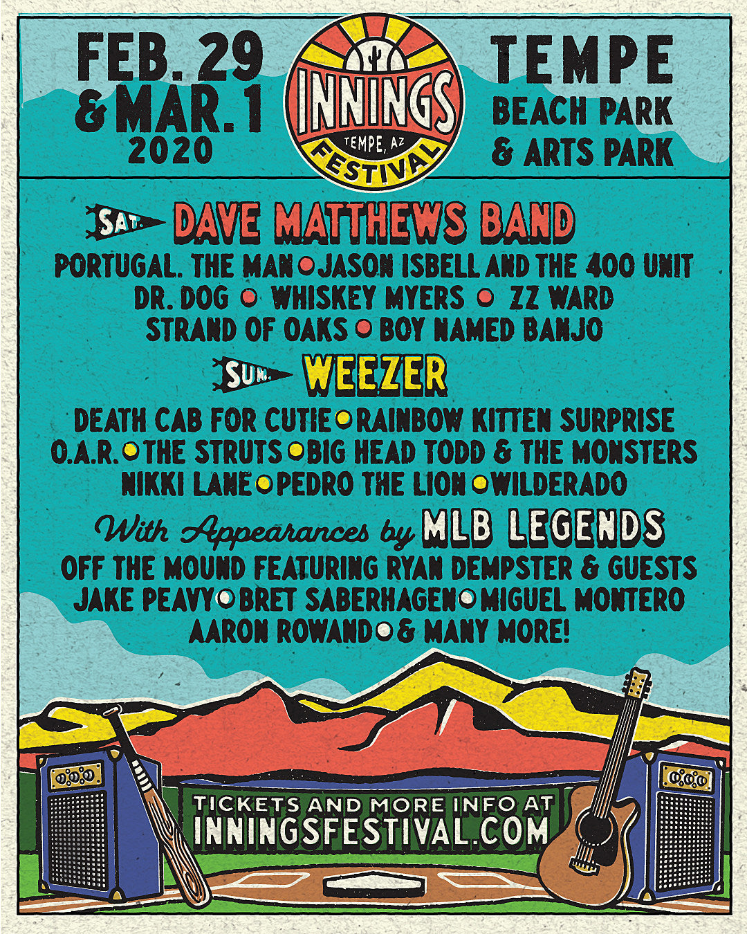 Innings Festival 2020 lineup: Weezer, Dave Matthews, Death Cab, Portugal The Man, more