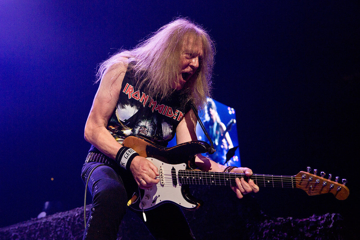 Iron Maiden’s Janick accidentally sends his guitar flying into the crowd (watch)