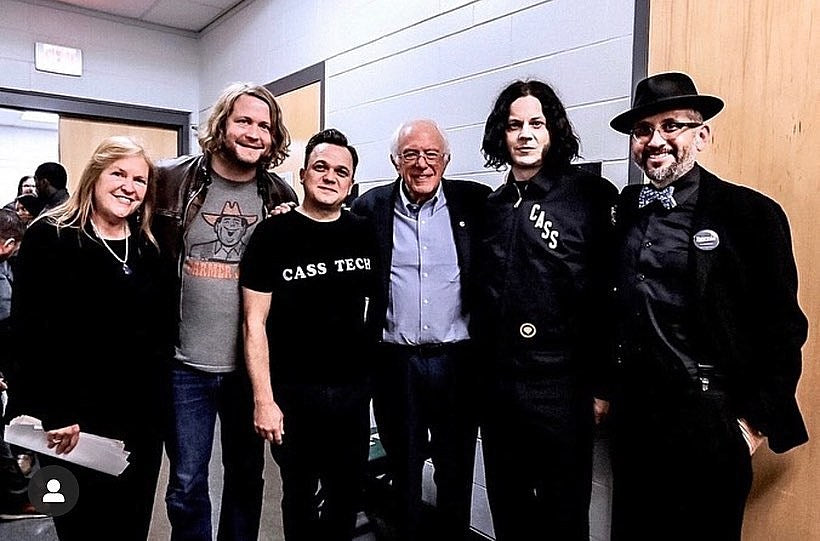 watch Jack White play Bernie Sanders rally in Detroit