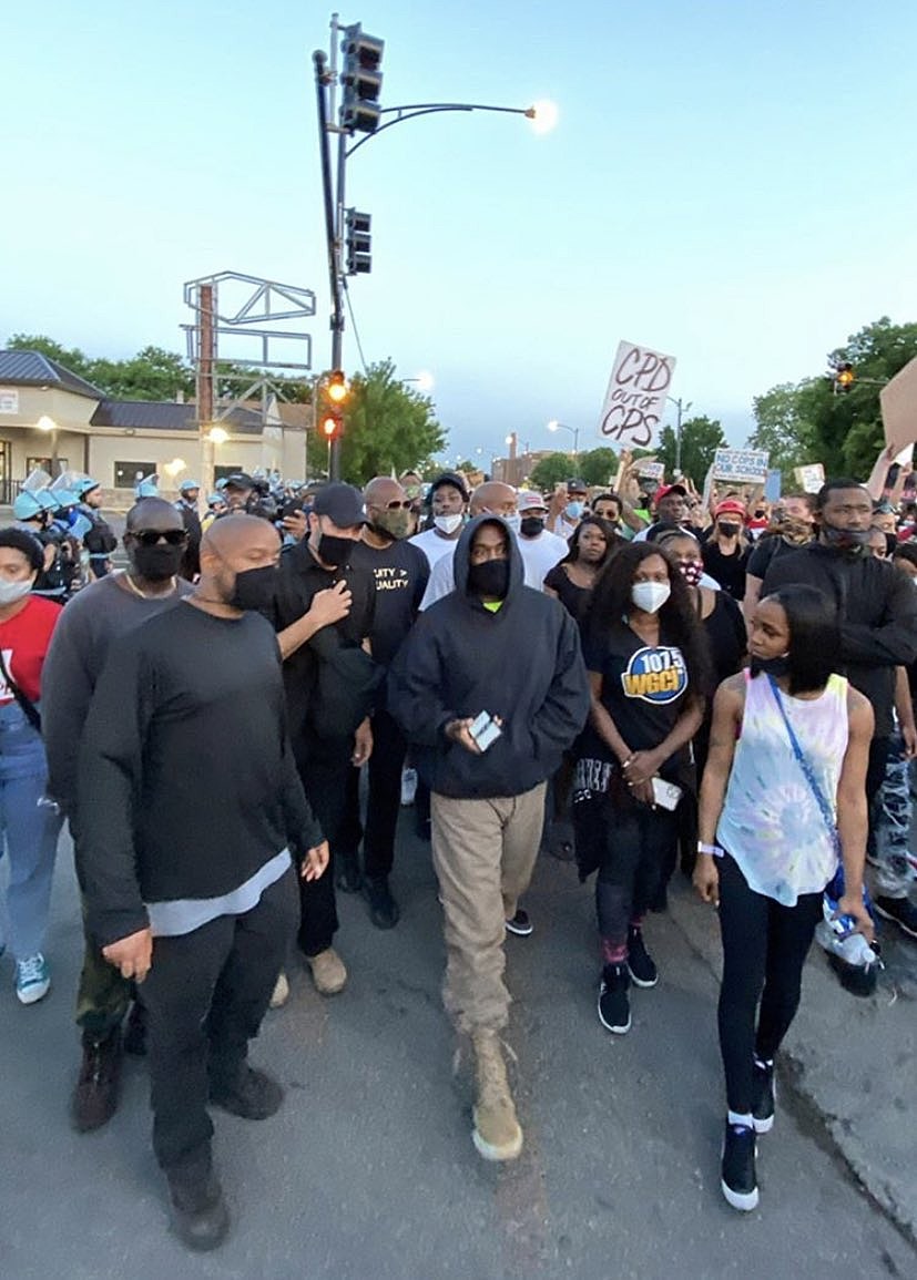 Kanye West joins Chicago protests after donating $2M to families of Floyd, Taylor & Arbery