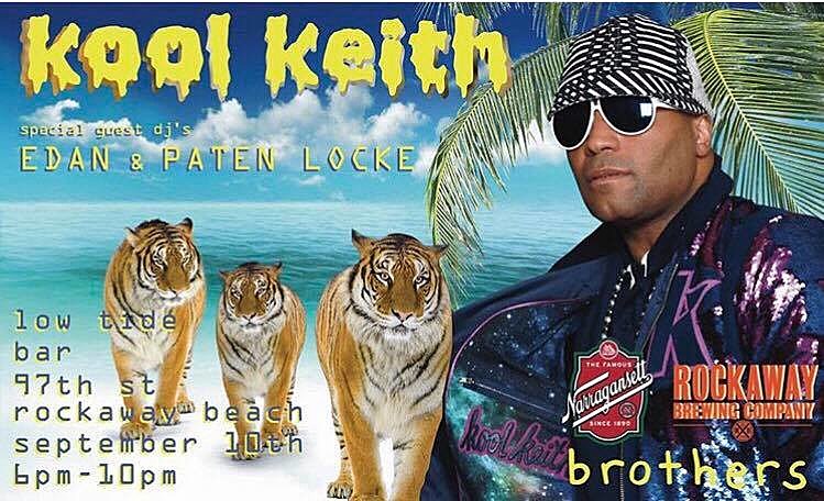 Kool Keith playing shows, including Rockaway Beach w/ Edan & Paten Locke