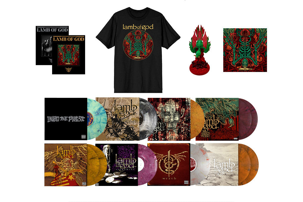 Lamb of God: new limited color vinyl variants, magazine, t-shirt & statue available for pre-order