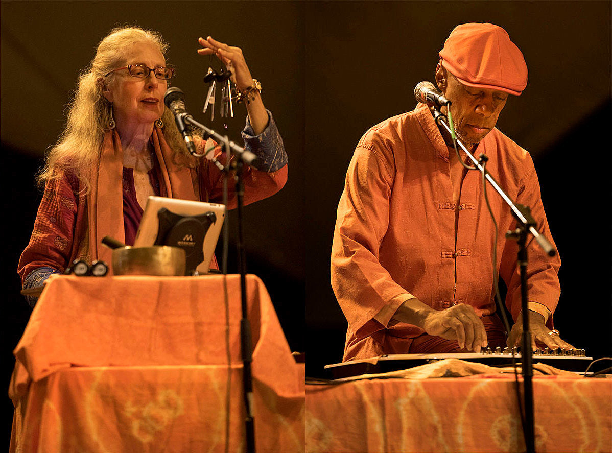 Laraaji & Arji OceAnanda performing at immersive Atlas Obscura Pine Barrens event